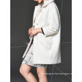 Ladies White Eight-Sleeve Jacket Winter Fashion Chic Jacket